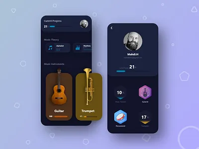 Music Tutorial App adobe xd application design fast ui design ios music app sketch trends ui ui design ui trends user experience user interface ux ux design ux trends xd