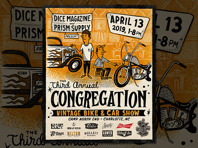 The Congregation Show 2019 branding chopper congregation design drawing graphic design hand lettering handmade harley illustration lettering type