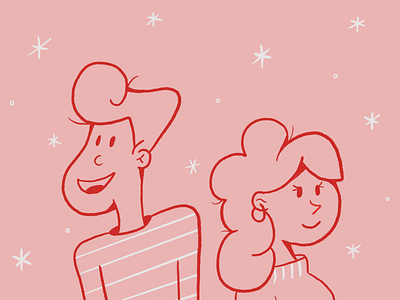Doodle Buds characters hair line illustration people procreate