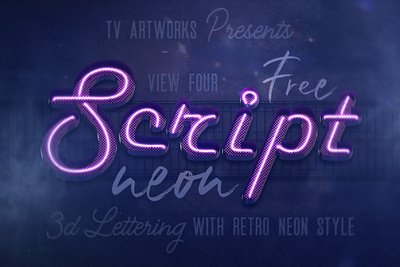 Free Script Neon 3D Lettering 3d 3d lettering font free free font free graphics freebie lettering neon neon font retro script typography