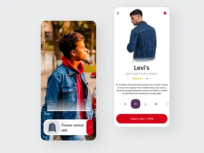 Cloth store app concept app design branding card clothes design ecommerce ecommerce design ecommerce shop interface levis main page mobile ui product design scanner scanning shopping app store app ui ux design uidesign