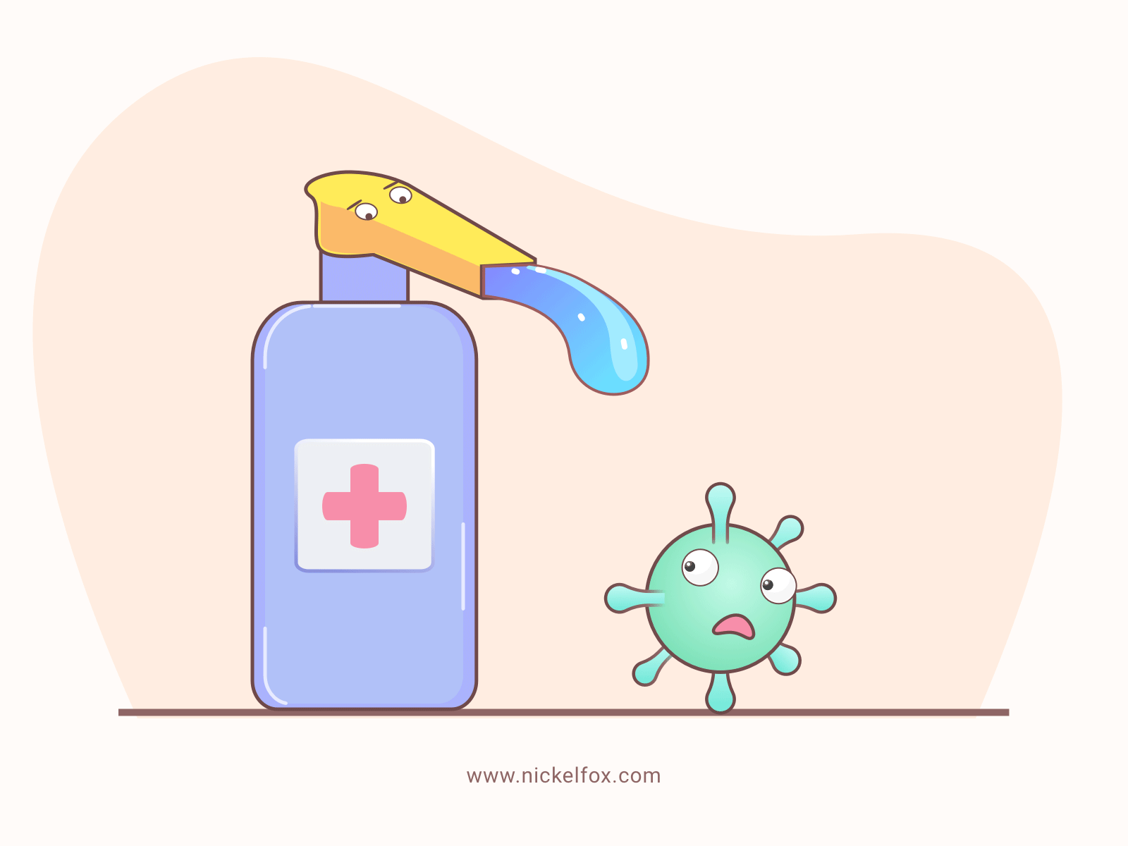 Washed away Covid-19 animated art color coronavirus covid 19 design exploration gif go corona handwash hero illustration medical minimal sanitizer simple stay safe vector virus website