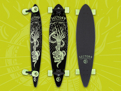 Sector 9 Lumiskate Series branding design drawing graphic design hand drawn hand lettering handmade illustration lettering sector 9 skateboard type