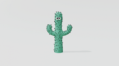 Sad Cactus 3d 3d art 3d artwork 3d illustration blender blender 3d cacti cactus cartoon illustraion