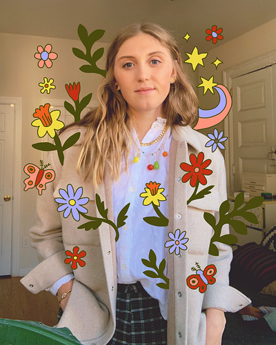 Self Portrait art butterfly color design digital doodle drawing environment florals flowers hand illustration leah schmidt leahschm leahschmidt nature portrait spring star stars