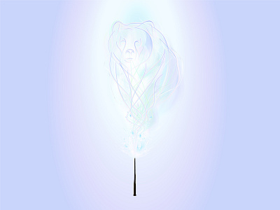 Expecto Patronum art attilam bear design expecto patronum harry potter illustration purple