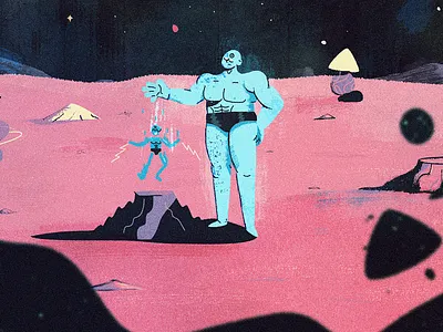 Dr Manhattan blue character character design clouds comic doctor dr manhattan drawing fan art manhattan mars planet puppet space uropa watchmen