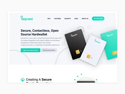Keycard Landingpage animation clean landingpage minimal simple