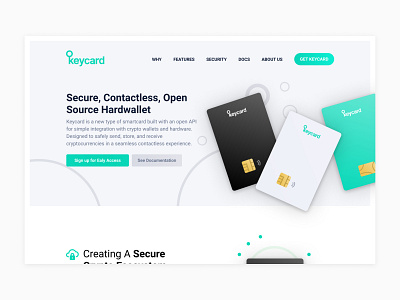 Keycard Landingpage animation clean landingpage minimal simple