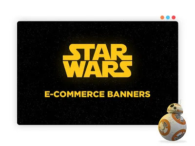 Star Wars E-Commerce Banner adobe art banner branding character color creative design drawing ecommerce graphic design illustration interface landipg page layout photoshop project star wars uiux web design