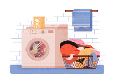 Laundry Day dirty laundry drawing illustration laundry photoshop washing machine