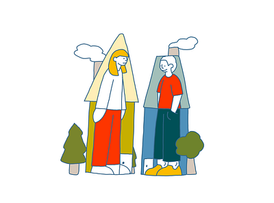 Social Distancing art corona covid19 design drawing friends home house illustration leah schmidt leahschm leahschmidt line