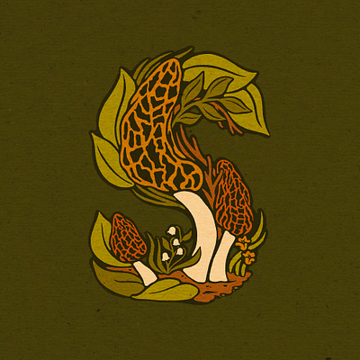 S is for Spring 36 days of type floral hand lettered hand lettering illustration procreate retro typography