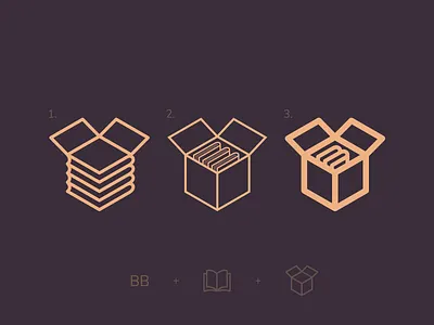 "BookzBox" App Logo - Book + Box app app logo book books box icon logo symbol trade trading