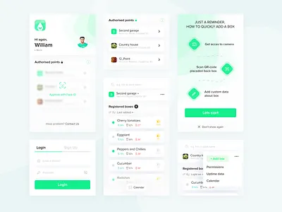 Greenhouses managing app analytics app green grow iot kit mobile plant practise ui ux