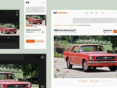 Motorious – Vehicle detail accordion auto automotive beta car classic car classifieds desktop detail page details ecommerce gallery info marketplace mobile mobile responsive product design ui ux web design