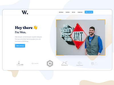 Portfolio Homepage | Wes Merrill abstract branding des moines design homepage iowa portfolio portfolio design shapes w w logo webflow wes