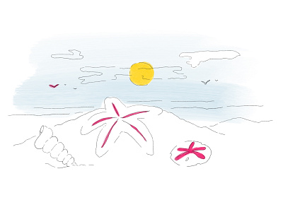 Beach analog drawing drawing style hand drawn illustration ipad pro minimal organic procreate procreate app style womenofillustration womenwhodraw