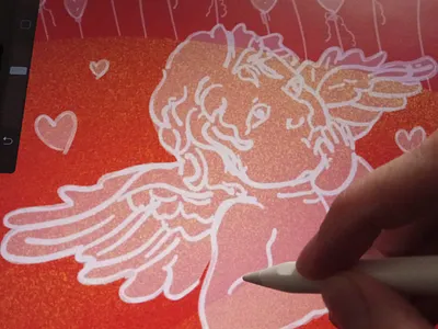 Valentine's Day banner design digital illustration illustration love procreate product illustration ui illustration valentine day webbanner workinprogress