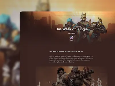 Daily UI Challenge #035 - Blog Post blog design blog post dailyui design destiny 2 web design website