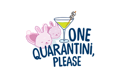 Quarantini bunny covid19 illustration martini quarantine t shirt design