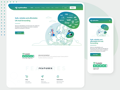 Desktop & Mobile Landing Page delivery service design homepage illustration interface design landing page mobile version ui ux web design