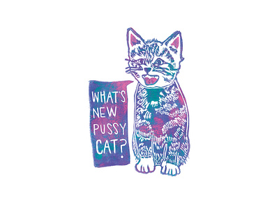 What's New Pussy Cat? | Foreignspell artwork block printing children book illustration design fine art hand lettering illustration stationery design typography