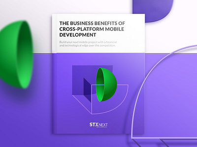 The Business benefits of cross platform mobile development ebook cover ebook design green illustration stx next pd stx next pd stxnext violet