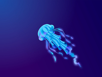 Jellyfish art blue colorful dark draw drawing gradient graphic illustration illustrator jellyfish paint sea shine vector