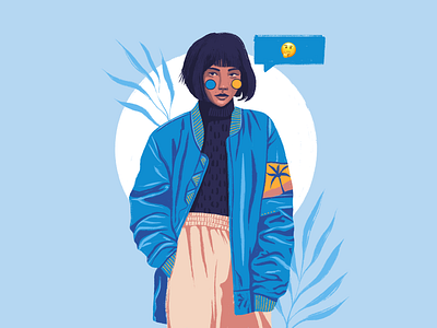 🤔 art artwork character design flat girl illustration simple team texture textures ui ux vector web