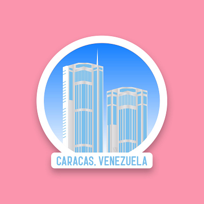 Hometown sticker caracas design dribbbleweeklywarmup graphic design hometown illustration ilustración logo logodesign nzv pink vector vector illustration venezuela