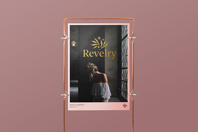 Revelry Logo Design - Poster art direction branding bride bridesmaid design dress emblem graphic design illustration leaves letter r logo logo design logo designer marriage plant poster stars wedding weddings