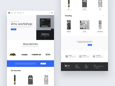 Modularsquare : Website & Logo Concept ecommerce landing logo modular product details store synth synthesizer ui userinterface ux visual identity web webdesign website