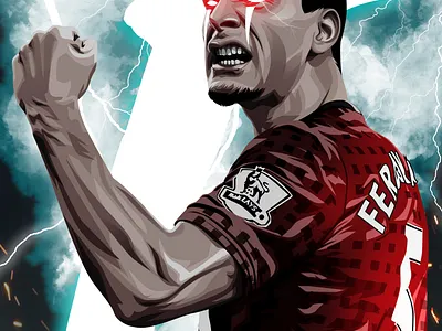 Rio Ferdinand Glow Effect art coreldraw design designer digitalart dribbble fanart graphicdesigner illustration manchester united photoshop photoshop art photoshop brush rioferdinand stayathome vector vexelart workingfromhome
