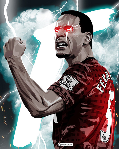 Rio Ferdinand Glow Effect art coreldraw design designer digitalart dribbble fanart graphicdesigner illustration manchester united photoshop photoshop art photoshop brush rioferdinand stayathome vector vexelart workingfromhome