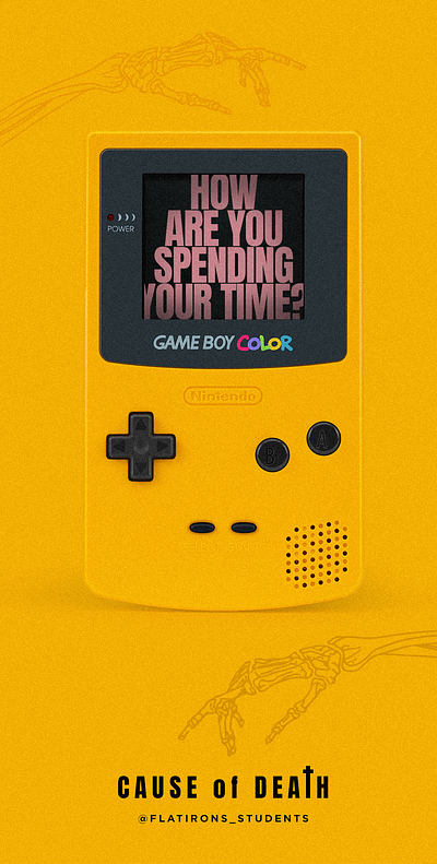 Your Time church death gameboy nintendo noise skeleton time waste yellow