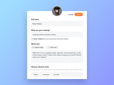 Edit profile - Modal view 100dayschallenge buymeacoffee design product design ui ux