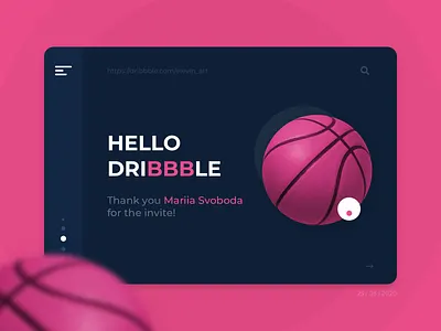 Hello Dribbble! debut first shot invite shot thanks ui web