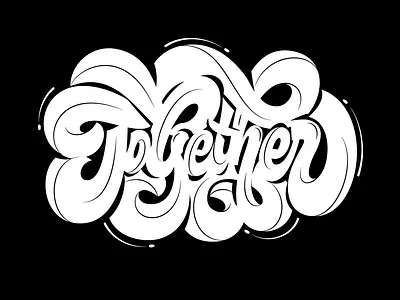 Together big bold custom fat scripts juicy contours lettering script together