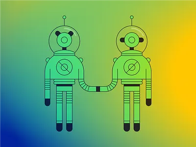 Holding hands illustration illustrator space spacesuit