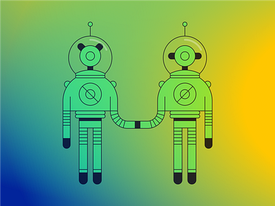 Holding hands illustration illustrator space spacesuit