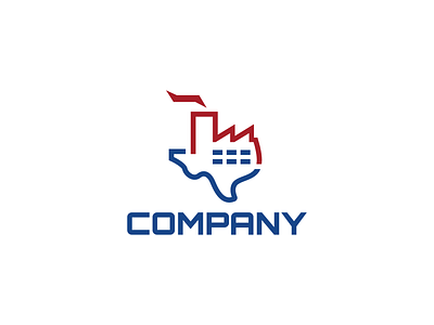 Texas Factory Logo america american construction design factory industrial industry logo logo design logos manufacturing map production texas usa