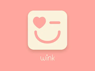 wink - a new way to date 100 days of ui 100daysofui branding daily ui dailyui dailyuichallenge dating app icon illustration logo mobile app mobile icon ui design vector