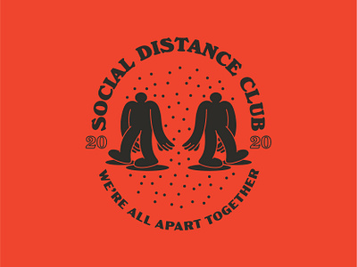 Social Distance Club apart badge character social distance social distance club together