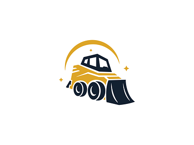 Mini Bulldozer Logo auto automotive bulldoze bulldozer car construction construction worker demolition design destruction garage industrial logo logo design machinery tool tracks