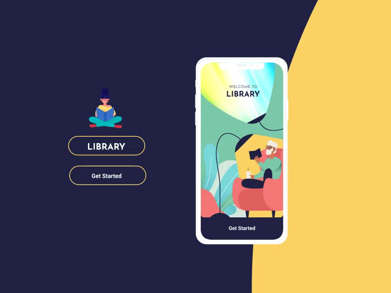 Library book design library app mobile reading app ui ux