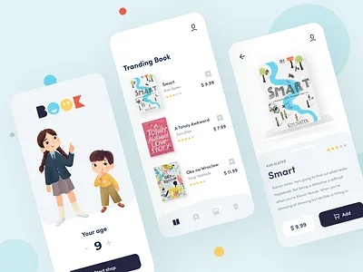BooKids - App app book book cover bookshop bookstore button children book illustration childrens book colorful figma illustration interface kids kids book mobile procreate product sunday uiux