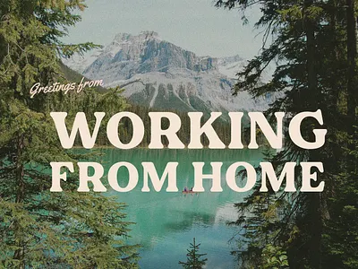 wfh postcard design grain mountains postcard retro type typography wfh