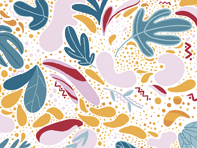 Wallpaper background colorful illustration leaves pink procreate wallpaper