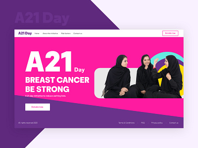 A21Day branding breast cancer design landing page landing page concept site ui ux